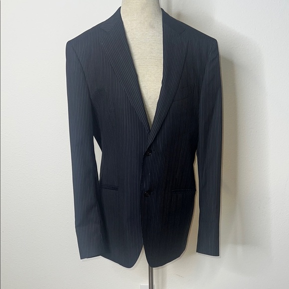Etro Milano Wool Blend Pinstripe Suit Coat Blazer